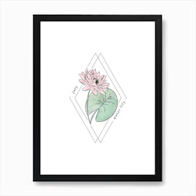 July Water Lily Birth Flower Art Print