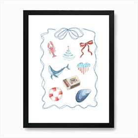 Coastal Collage Art Print