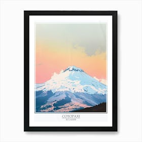 Cotopaxi Ecuador Color Line Drawing 1 Poster Art Print