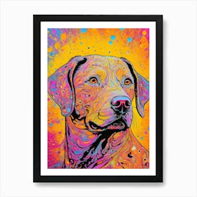 Colourful Labrador Dog Portrait Art Print