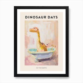 Dinosaur In The Bath Poster 2 Art Print