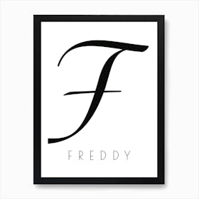 Freddy Typography Name Initial Word Art Print