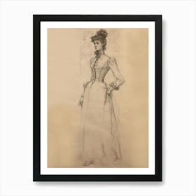 Victorian Woman Traditional Dress Study Art Print