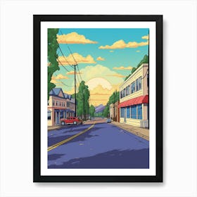 Vancouver Washington Retro Pop Art 1 Art Print