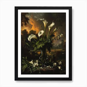 Baroque Floral Still Life Calla Lily 3 Art Print