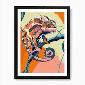 Chameleon Modern Abstract Illustration 5 Art Print