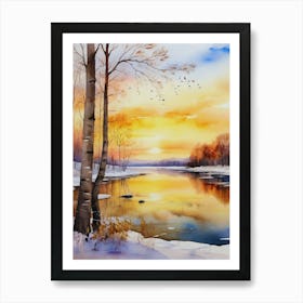 Winter Landscape Painting 17 Art Print
