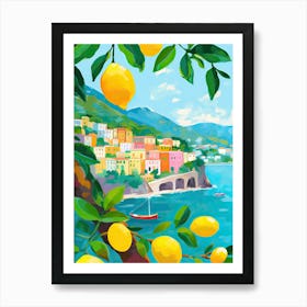 Amalfi Lemons Travel Painting Italy Art Print