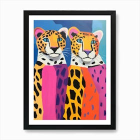 Colourful Kids Animal Art Leopard 4 Art Print