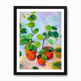 Chinese Money Plant 3 Impressionist Painting Art Print