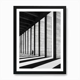 Shadows Of A Building Art Print