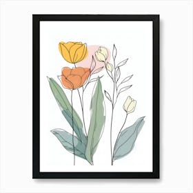 Minimalist Flower Line Art 9 Art Print