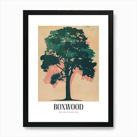 Boxwood Tree Colourful Illustration 4 Poster Art Print