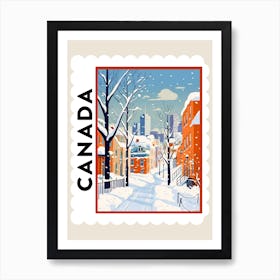 Retro Winter Stamp Poster Montreal Canada 1 Poster