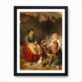 Family In A Hut Art Print