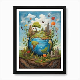 Earth In Bloom 1 Art Print