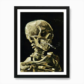 Skeleton Smoking Art Print