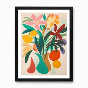 Lilies Flower Illustration 3 Art Print