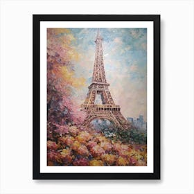 Eiffel Tower Paris France Monet Style 20 Art Print