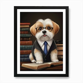 Dog In A Suit Lawyer Art Print