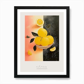 Citrus Fruit Art Deco 2 Poster Art Print
