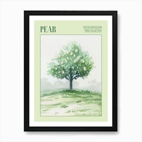 Pear Tree Atmospheric Watercolour Painting 3 Poster Art Print