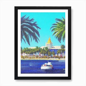 West Palm Beach, City Us  Pointillism Art Print