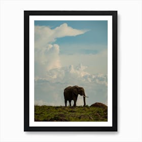 Elephant In The Savannah, Kenya Art Print