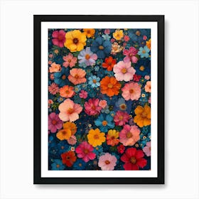 Cosmos Flowers Art Print