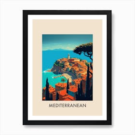 Mediterranean View 1 Vintage Travel Poster Art Print