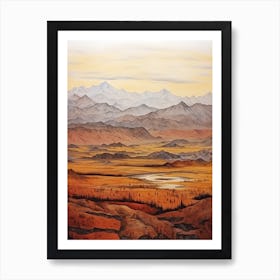 Autumn National Park Painting Denali National Park Alaska Usa 4 Art Print