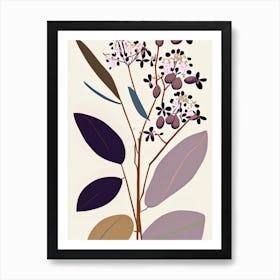 Showy Milkweed Wildflower Modern Muted Colours 1 Art Print