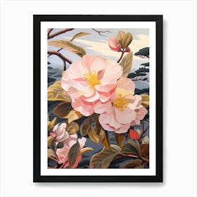 Camellia 3 Flower Painting Art Print