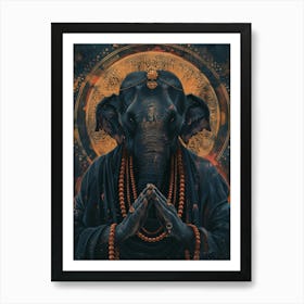 Elephant Meditating Art Print