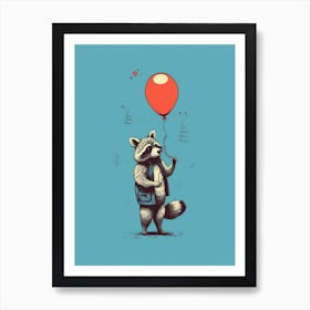 Raccoon Blowing A Bubble 3 Art Print