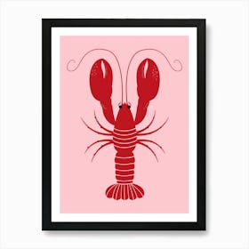 Lobster On Pink Background Art Print