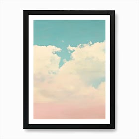 Cloud Wall Art Painting Pastel Pink Blue Sky Print Detail C Art Print