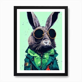 Bunny Color Abstract Art With Gl1 Art Print