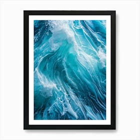 Abstract Naval Design Fusing Turquoise And Blue To Create A Ripple Effect Reminiscent Of A Turbulen 2 1 Art Print