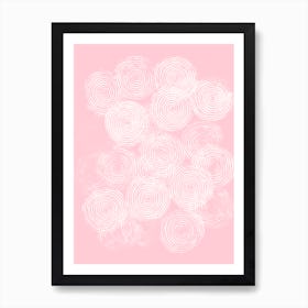 Radial Block Print In Pink Art Print