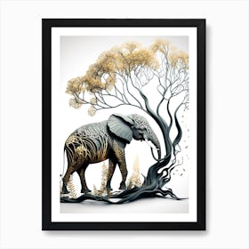 Elephant In The Forest Art Print