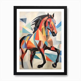 A Horse Painting In The Style Of Cubist Techniques 1 Art Print