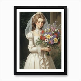 Bride With A Bouquet Art Print