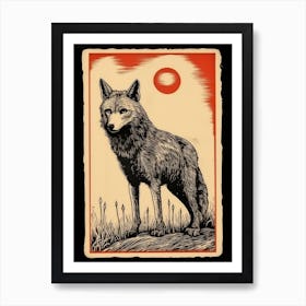 Steppe Wolf Tarot Card 1 Art Print