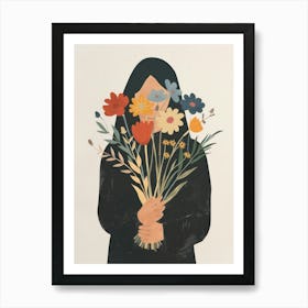 Spring Girl With Wild Flowers 6 Art Print