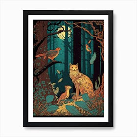 Fox In The Woods Art Print