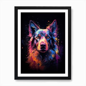 Dog painting color splash Pop Art Art Print