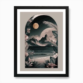 Moonlight Over The Ocean Art Print