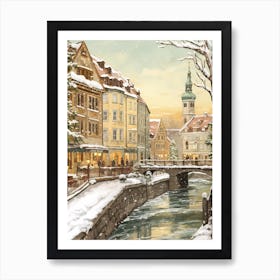 Vintage Winter Illustration Munich Germany 6 Art Print