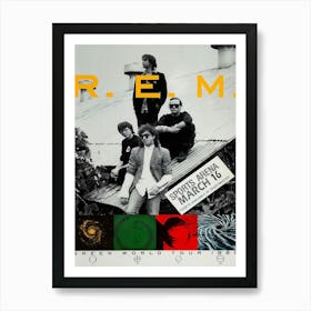 R.E.M. 1989 San Diego, CA Sports Arena Promo Concert Poster Art Print